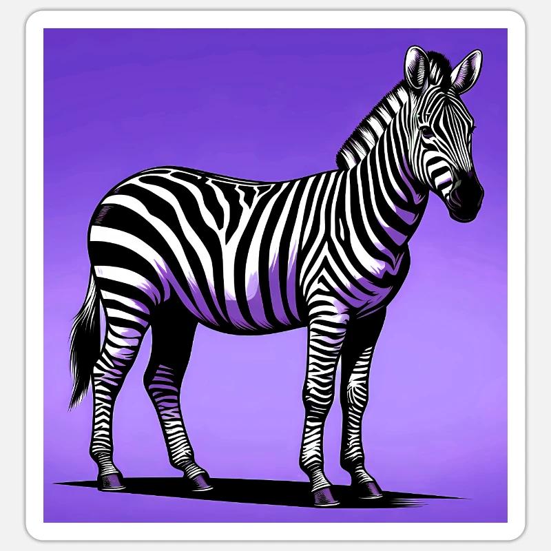 zebra - Sticker size S (10 x 10 cm) - white matte