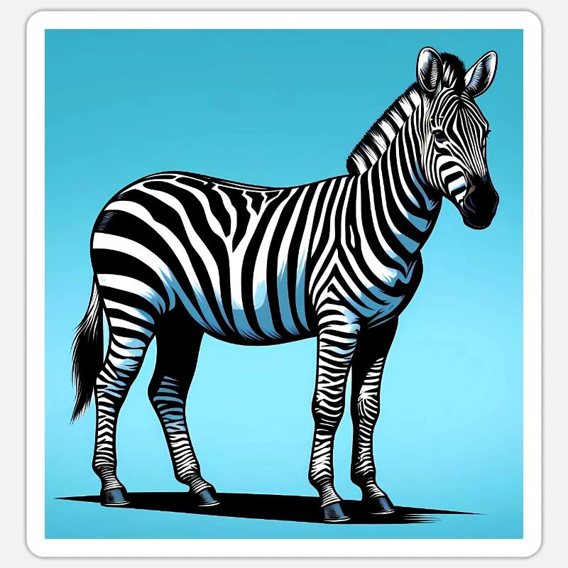 zebra - Sticker size S (10 x 10 cm) - white matte