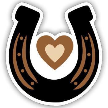 Horseshoe Heart Equestrian Luck - Sticker size S (10 x 10 cm) - white matte - Front