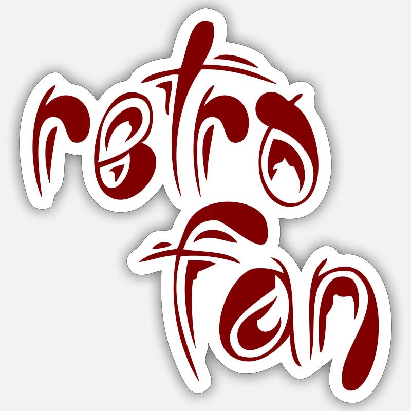 Retro Fan - Sticker taille S (10 x 10 cm) - blanc mat