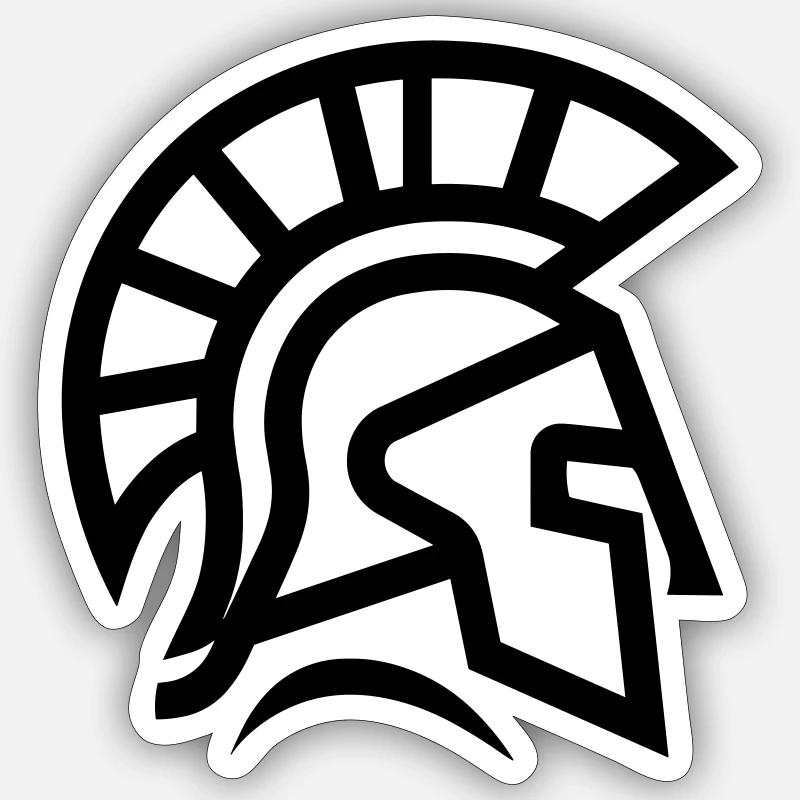 spartan - Sticker taille S (10 x 10 cm) - blanc mat