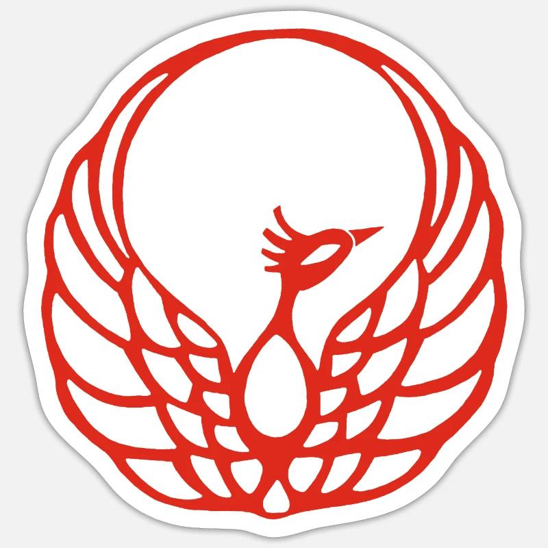 Phénix rouge - Sticker taille S (10 x 10 cm) - blanc mat