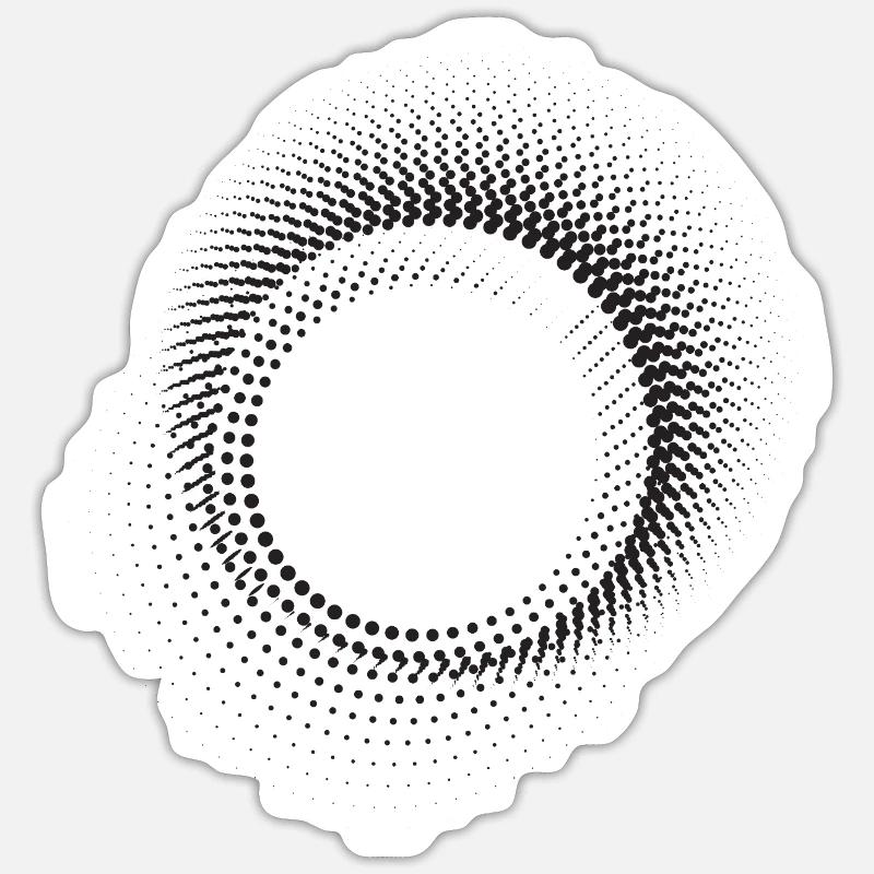 Halo-Punkt-Ringmuster - Sticker Größe S (10 x 10 cm) - Mattweiß