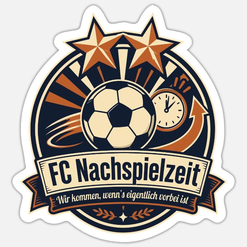FC Nachspielzeit - Sticker Größe S (10 x 10 cm) - Mattweiß