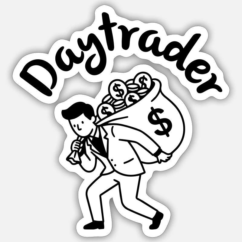 Daytrader - Sticker taille S (10 x 10 cm) - blanc mat