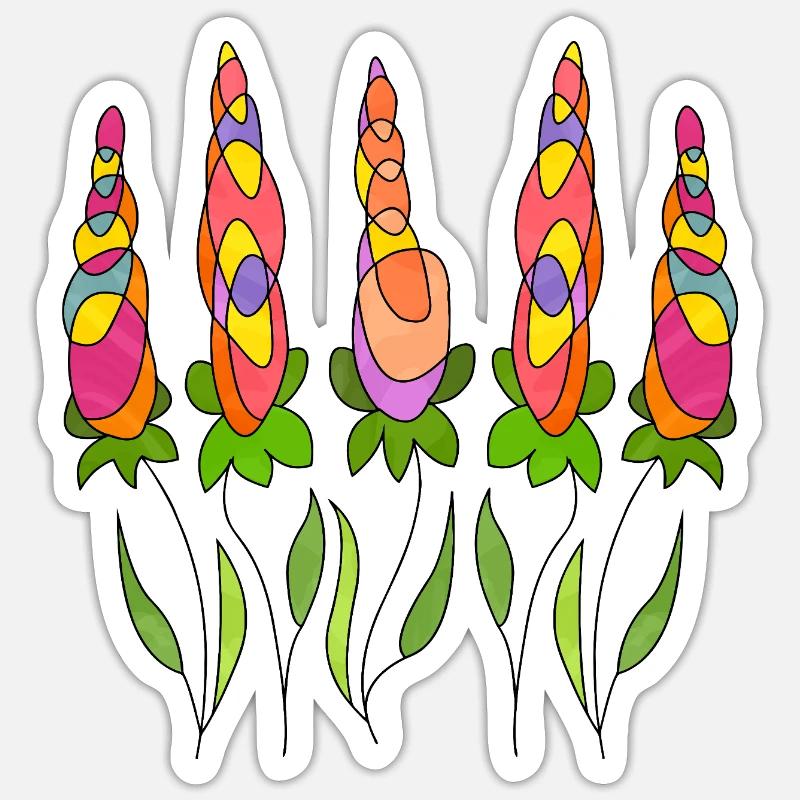 Fleur - Sticker taille S (10 x 10 cm) - blanc mat