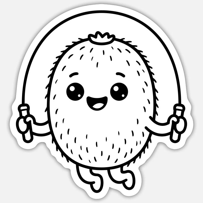 Kiwi niedlich - Sticker Größe S (10 x 10 cm) - Mattweiß