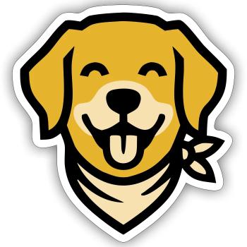 Hund Halstuch Golden Retriever Hundemama Wandern - Sticker Größe S (10 x 10 cm) - Mattweiß - Vorne