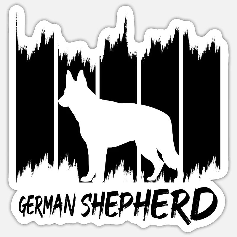German Shepherd - Sticker size S (10 x 10 cm) - white matte