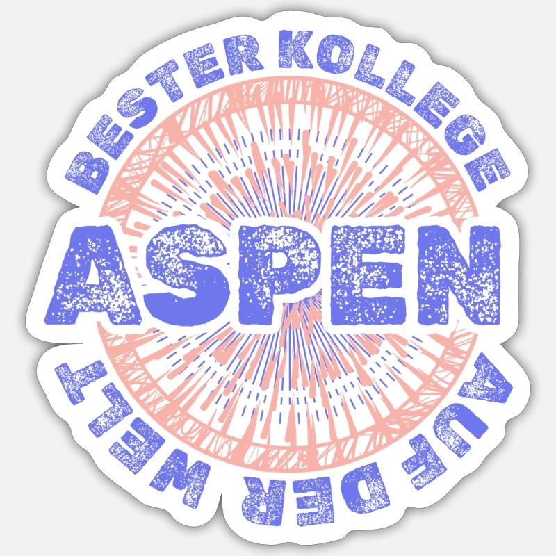 Mitarbeiter Aspen - Sticker Größe S (10 x 10 cm) - Mattweiß