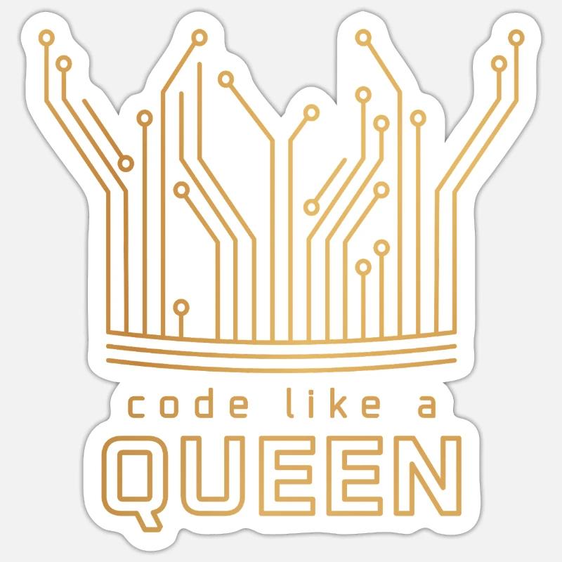 Code Like a Queen - Sticker size S (10 x 10 cm) - white matte