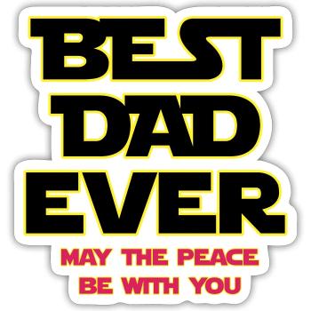 Best Dad Ever Neon Outline - Sticker size S (10 x 10 cm) - white matte - Front
