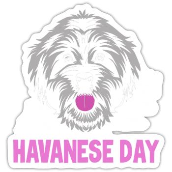 Havaneser Hund - Sticker Größe S (10 x 10 cm) - Mattweiß - Vorne