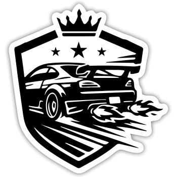 Car Racing Car - Sticker size S (10 x 10 cm) - white matte - Front