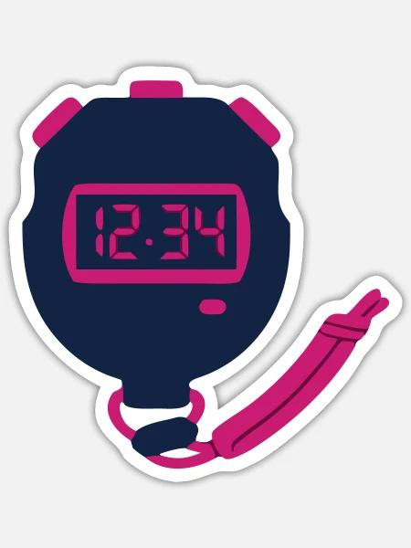 Stoppuhr Timer Sport Icon - Sticker Größe S (10 x 10 cm) - Mattweiß