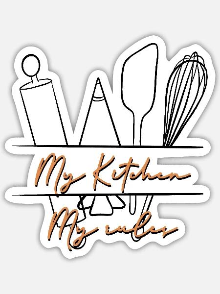 My Kitchen My Rules - Sticker Größe S (10 x 10 cm) - Mattweiß