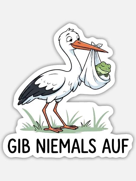 Gib niemals auf - Sticker Größe S (10 x 10 cm) - Mattweiß