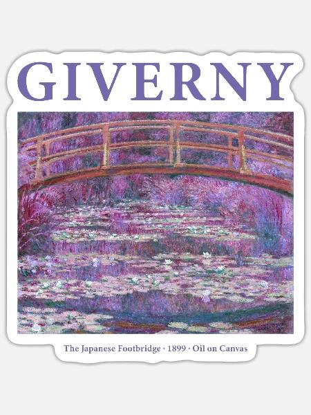 Wasserlilien Impressionismus Kunst Giverny - Sticker Größe S (10 x 10 cm) - Mattweiß