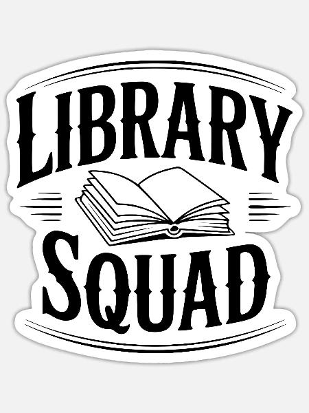 Bibliotheksteam - Sticker Größe S (10 x 10 cm) - Mattweiß