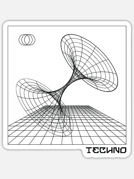 Ambient-Techno-Musik - Sticker Größe S (10 x 10 cm) - Mattweiß