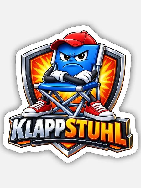 Klapstuhl Kämpfer Logo - Sticker Größe S (10 x 10 cm) - Mattweiß
