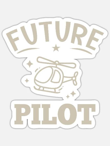 Zukünftiger Hubschrauberpilot - Sticker Größe S (10 x 10 cm) - Mattweiß