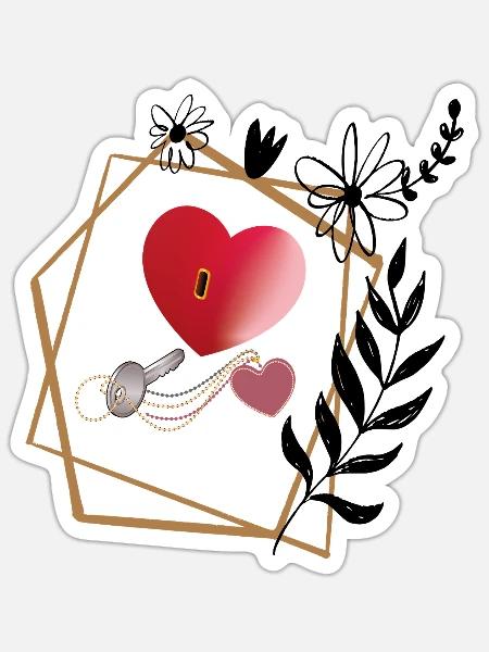 Schlüssel zum Glück - Sticker Größe S (10 x 10 cm) - Mattweiß