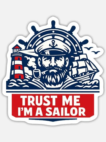 Glaub Mir Ich Bin Segler - Sticker Größe S (10 x 10 cm) - Mattweiß