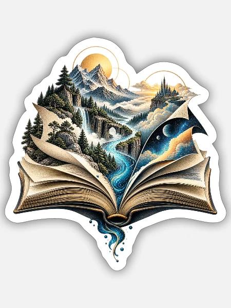 Buch - Sticker Größe S (10 x 10 cm) - Mattweiß