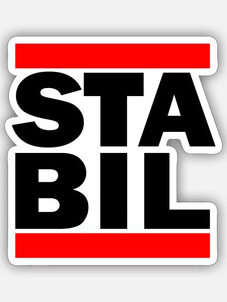 STABIL - BARS - Sticker Größe S (10 x 10 cm) - Mattweiß