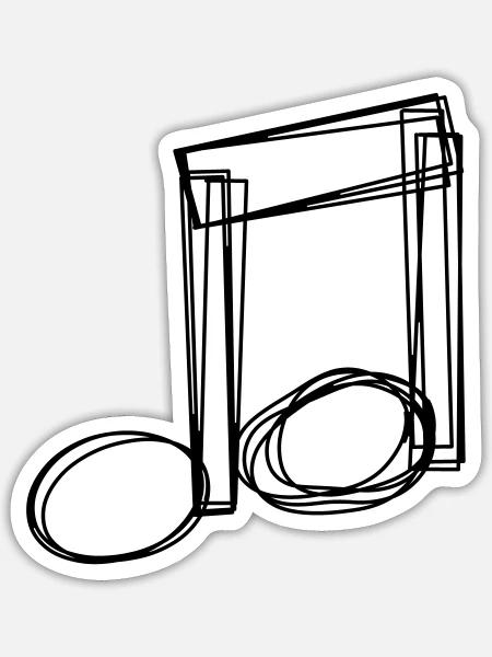 Achtelpaar handgezeichnet - Sticker Größe S (10 x 10 cm) - Mattweiß