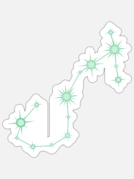 Skorpionstern, Sternbild, Tierkreiszeichen Grün - Sticker Größe S (10 x 10 cm) - Mattweiß