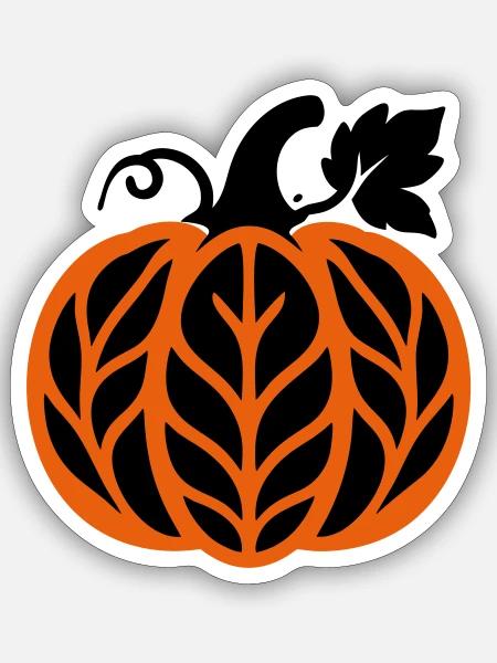 Kuerbis Herbstlaub Icon - Sticker Größe S (10 x 10 cm) - Mattweiß