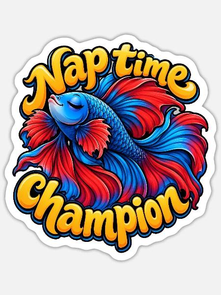 Kampffische - Sticker Größe S (10 x 10 cm) - Mattweiß