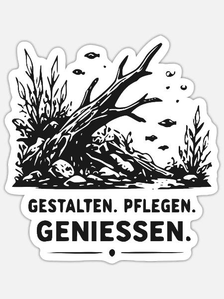 Unterwasser-Wald Fische - Sticker Größe S (10 x 10 cm) - Mattweiß