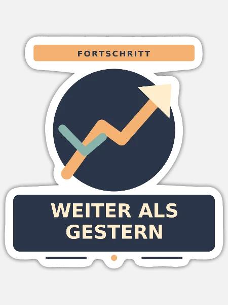 Weiter als gestern - Sticker Größe S (10 x 10 cm) - Mattweiß