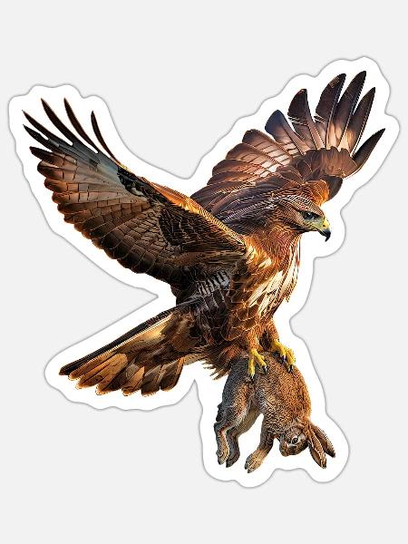 Steinadler - Sticker Größe S (10 x 10 cm) - Mattweiß