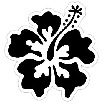 Hawaii flowers - Sticker size S (10 x 10 cm) - white matte - Front