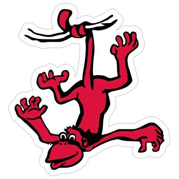 Affe - Sticker Größe S (10 x 10 cm) - Mattweiß - Vorne