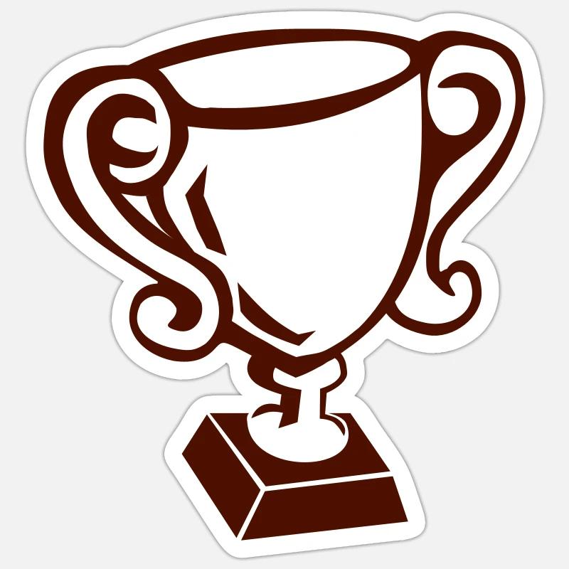Cup - Trophy - Birthday - Sticker size S (10 x 10 cm) - white matte