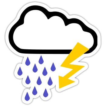 Weather - Thunder Storm - Rain - Sticker size S (10 x 10 cm) - white matte - Front