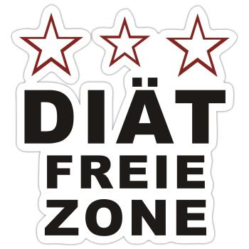 Diät Freie Zone - Sticker Größe S (10 x 10 cm) - Mattweiß - Vorne