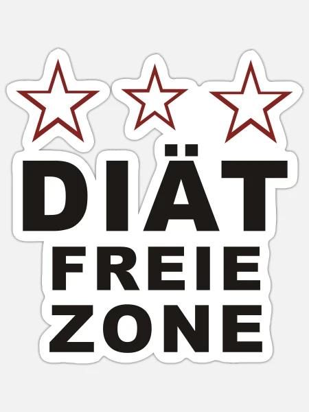 Diät Freie Zone - Sticker Größe S (10 x 10 cm) - Mattweiß