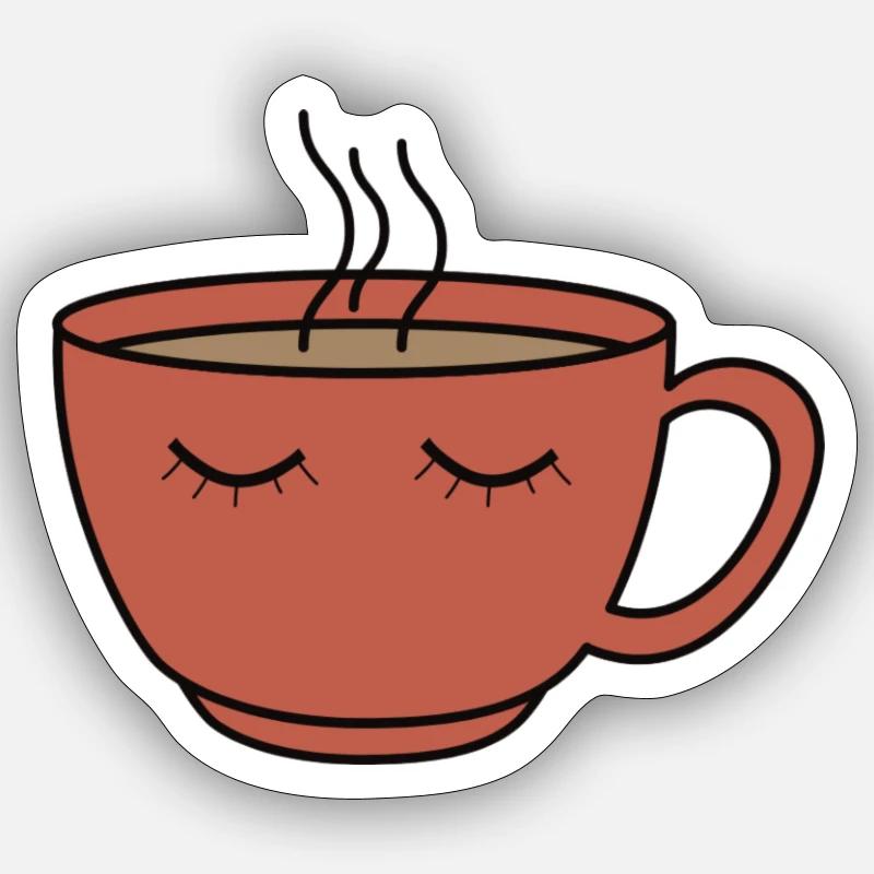 COFFE, S’IL VOUS PLAÎT - Sticker taille S (10 x 10 cm) - blanc mat