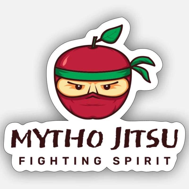 MYTHO JITSU FIGHTING SPIRIT - Sticker taille S (10 x 10 cm) - blanc mat