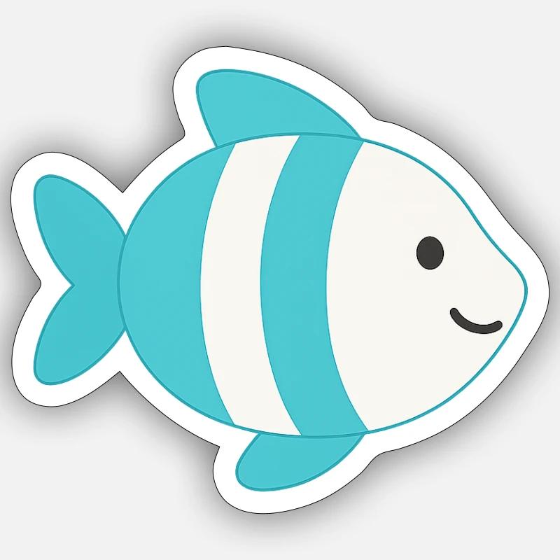 Fish striped Sticker size S (10 x 10 cm)