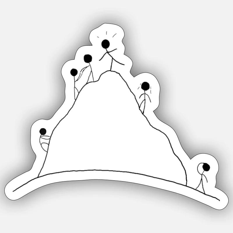 Mont Stickman - Sticker taille S (10 x 10 cm) - blanc mat