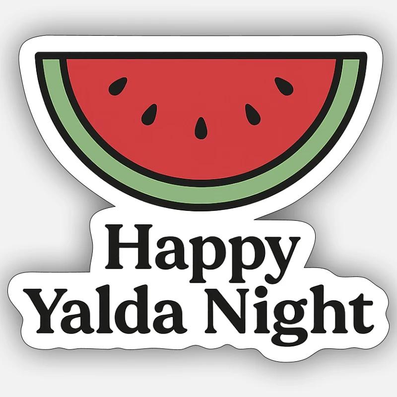 Yalda Night Watermelon Design - Sticker taille S (10 x 10 cm) - blanc mat