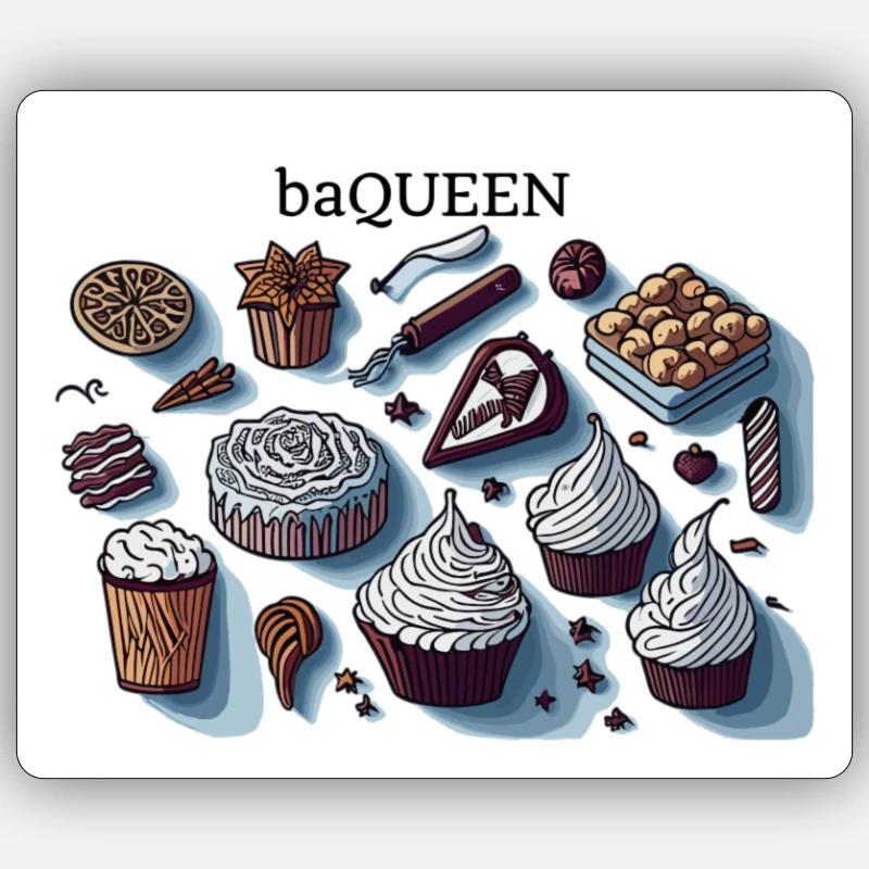 baking baQUEEN shirt Sticker size S (10 x 10 cm)