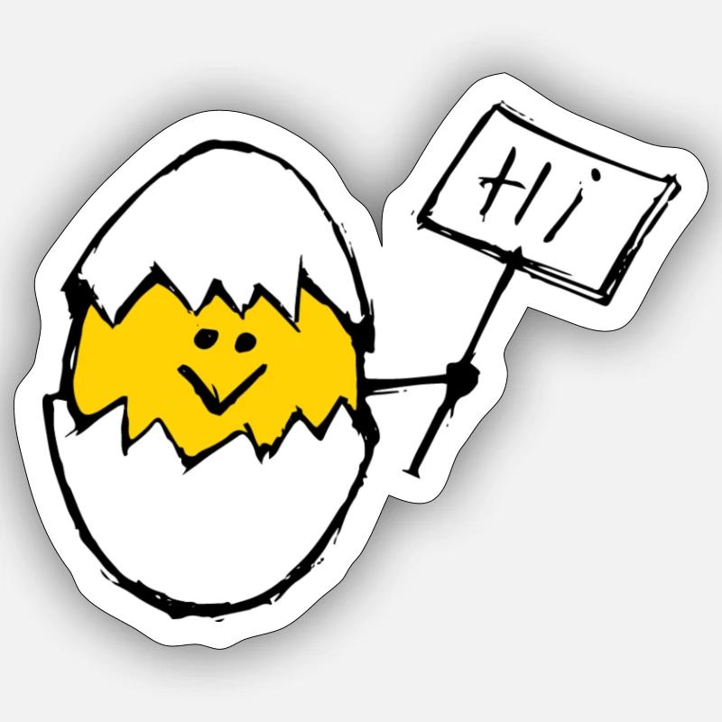 Hallo Ei Design Aufkleber Sticker Größe S (10 x 10 cm)
